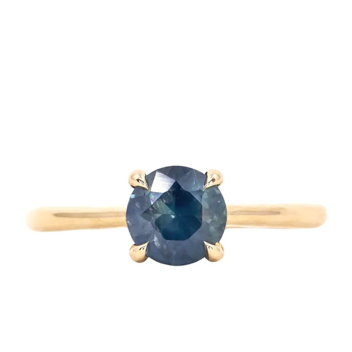 Anueva Jewelry Earrings 126ct Round Nigerian Sapphire Hidden Halo Solitaire in 14k Yellow Gold Anueva Jewelry Earrings 126ct Round Nigerian Sapphire Hidden Halo Solitaire in 14k Yellow Gold