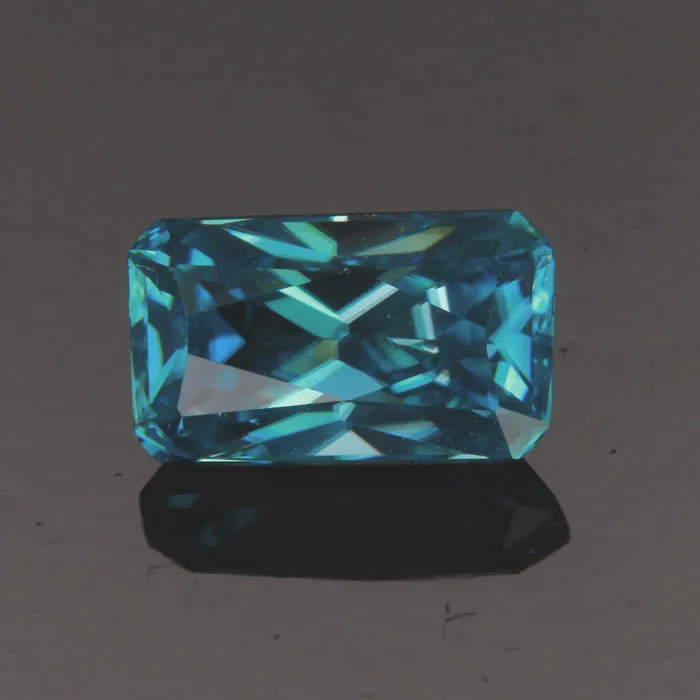 Blue Emerald Cut Zircon Gemstone 270 Carats Moriartys Gem Art Rings