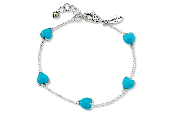 Bracelets Glow Heart Bracelet Turquoise Samuel B
