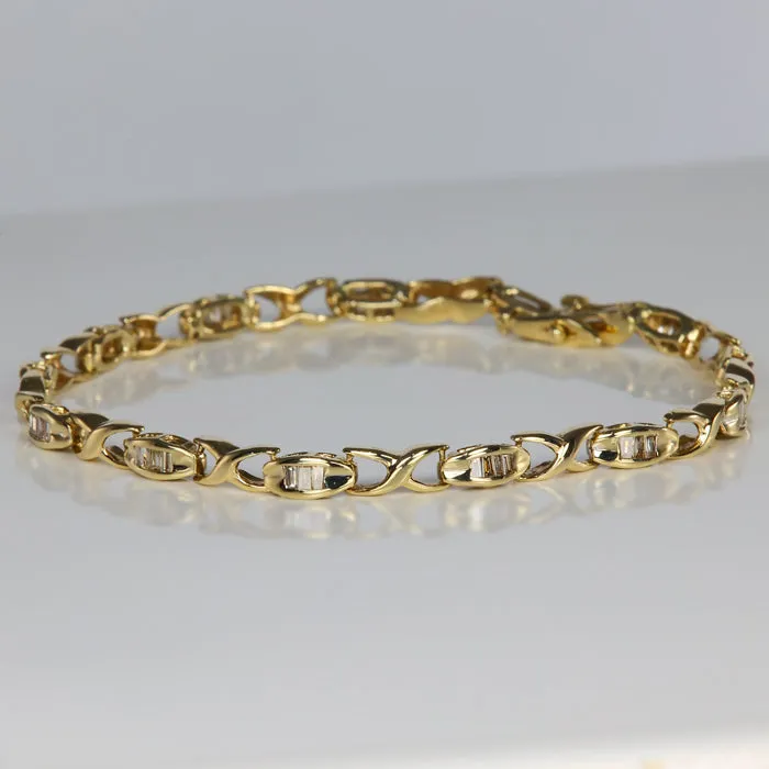 Bracelets Moriartys Gem Art 10K Yellow Gold Diamond Bracelet 50 Carats