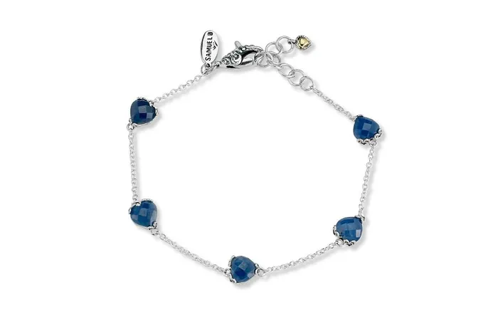 Bracelets Samuel B Glow Heart Bracelet Blue Sapphire