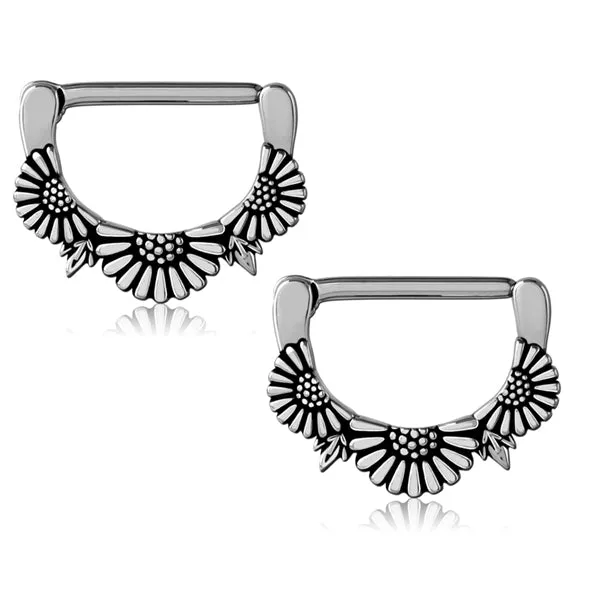 Bracelets Tulsa Body Jewelry Daisy Stainless Nipple Clickers