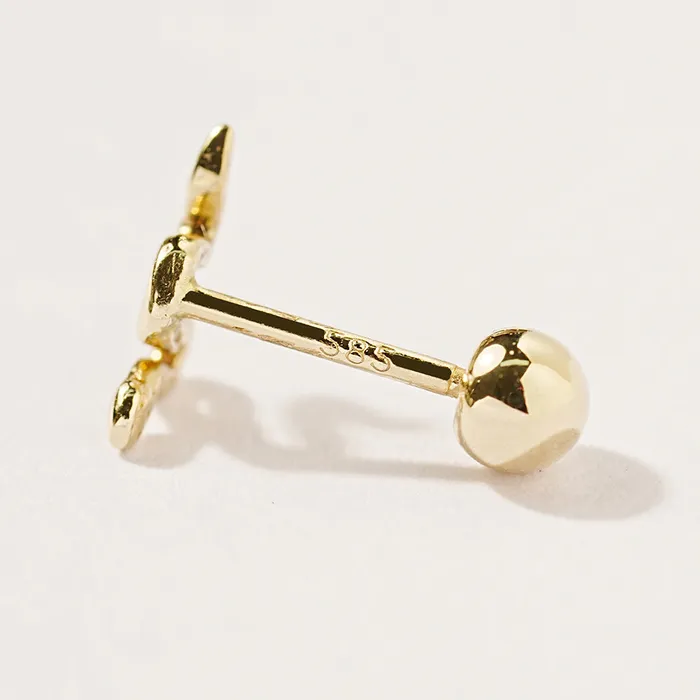 Earrings 14K Gold Slay Snake Earring 20G18G16G MinimalBijoux