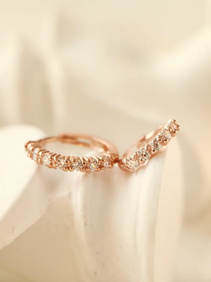 Earrings MinimalBijoux 14K Gold Daily CZ cartilage hoop earring