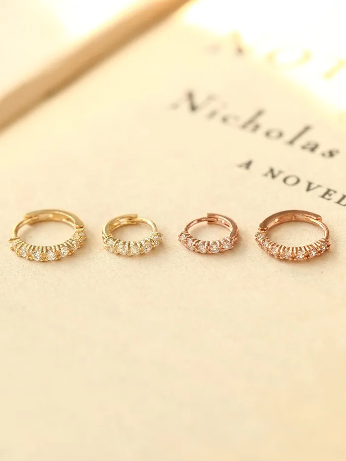 Earrings MinimalBijoux 14K Gold Daily CZ cartilage hoop earring
