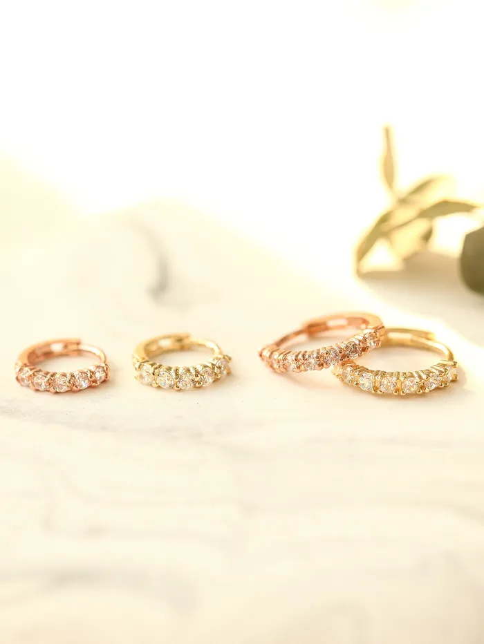 Earrings MinimalBijoux 14K Gold Daily CZ cartilage hoop earring