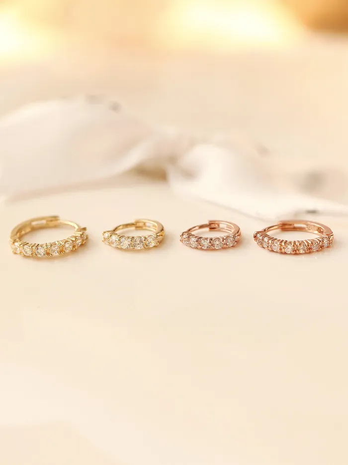 Earrings MinimalBijoux 14K Gold Daily CZ cartilage hoop earring