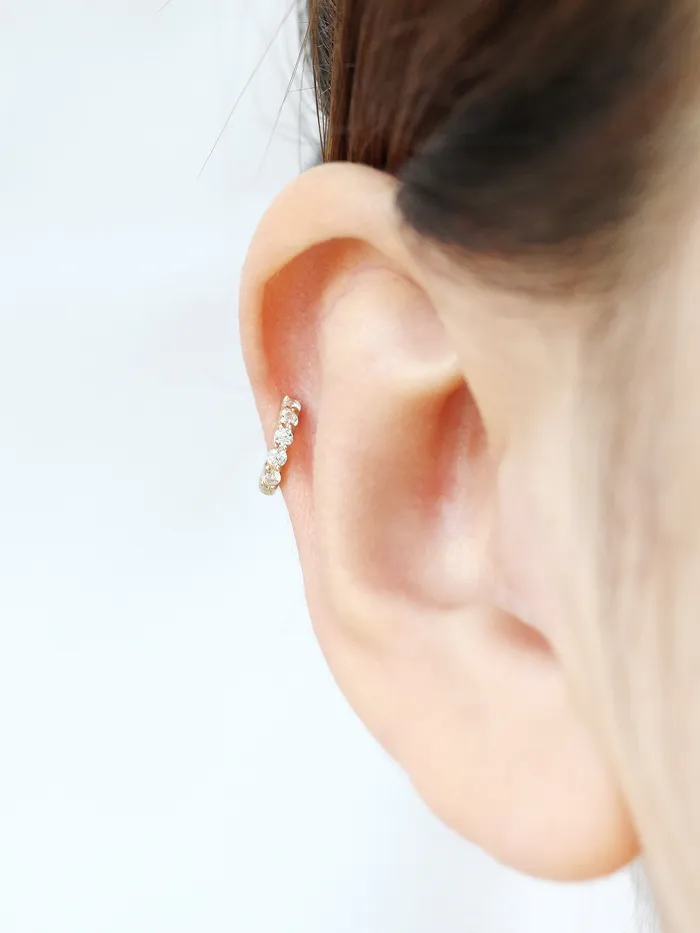 Earrings MinimalBijoux 14K Gold Daily CZ cartilage hoop earring