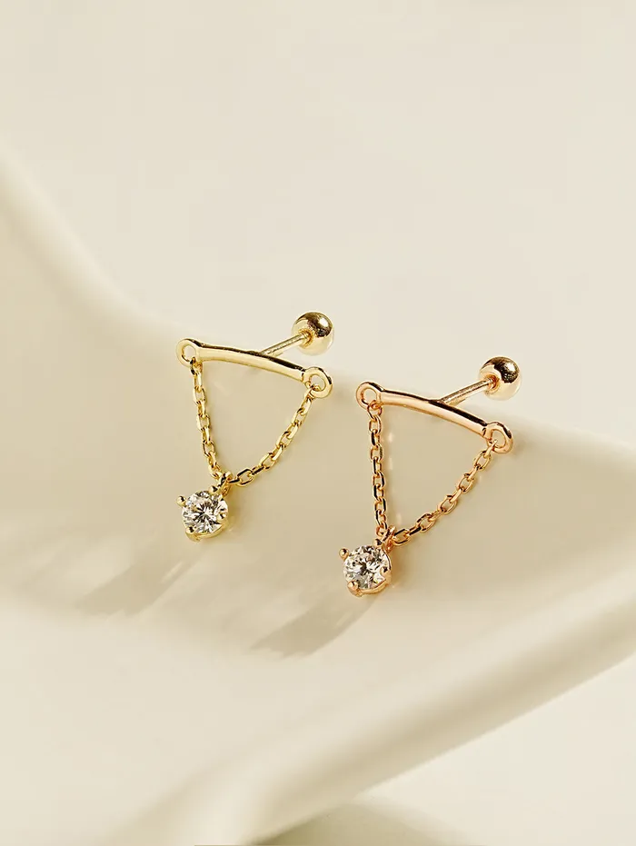 Earrings MinimalBijoux 14K Gold Moissanite Dia Hidden Helix Drop Cubic Earring 20G18G16G Earrings MinimalBijoux 14K Gold Moissanite Dia Hidden Helix Drop Cubic Earring 20G18G16G