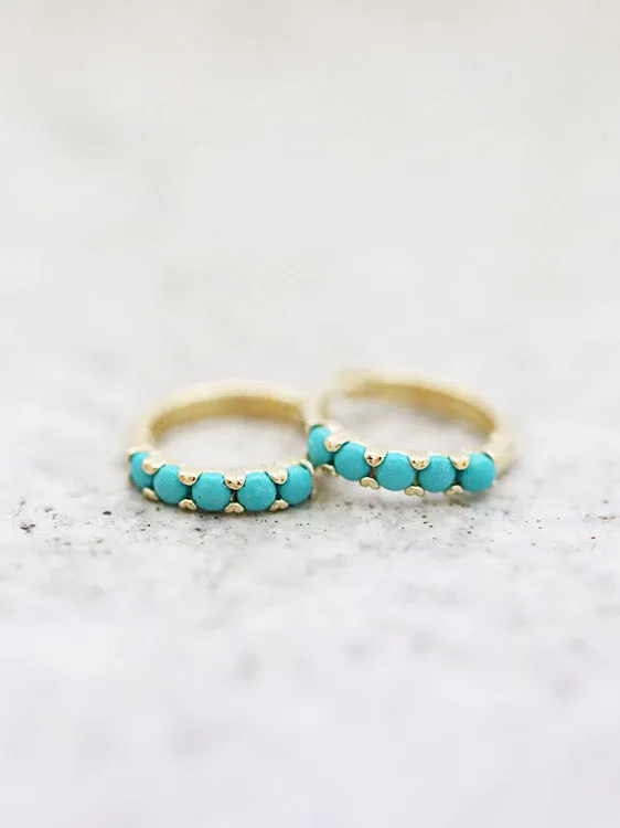 Earrings MinimalBijoux 14K Gold Opal Hoop Earring