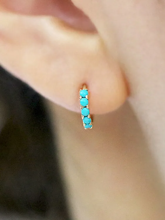 Earrings MinimalBijoux 14K Gold Opal Hoop Earring