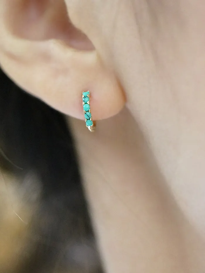 Earrings MinimalBijoux 14K Gold Opal Hoop Earring