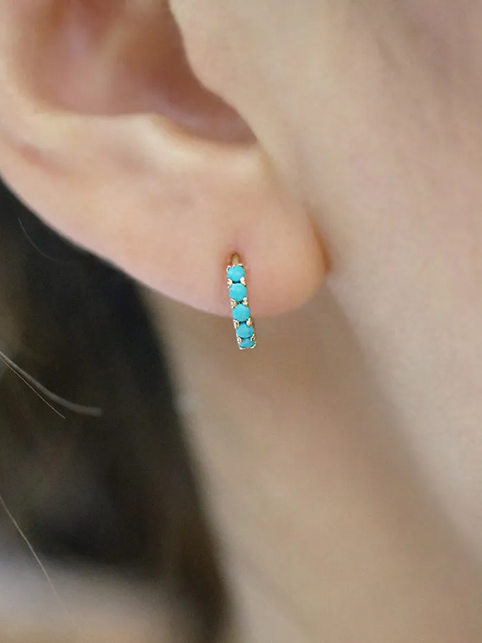 Earrings MinimalBijoux 14K Gold Opal Hoop Earring