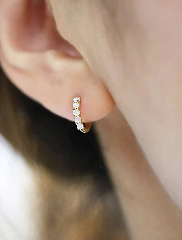 Earrings MinimalBijoux 14K Gold Opal Hoop Earring