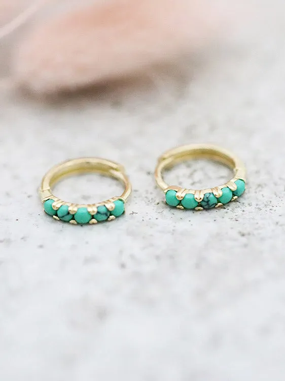 Earrings MinimalBijoux 14K Gold Opal Hoop Earring