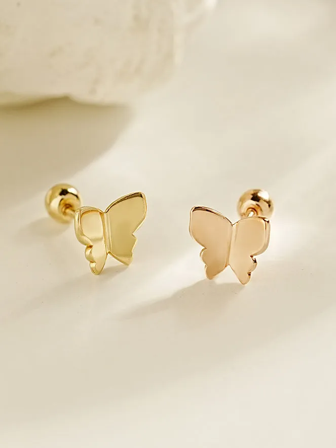 Earrings MinimalBijoux 14K Gold Sweety Butterfly Cartilage Earring 20G18G16G Earrings MinimalBijoux 14K Gold Sweety Butterfly Cartilage Earring 20G18G16G