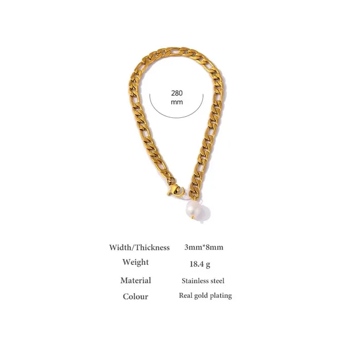 Figaro Chain Natural Pearl Anklet Mabel Love Co Necklaces