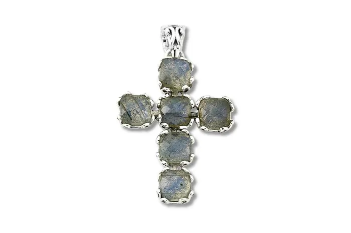Glow Cross Pendant Labradorite Samuel B Necklaces