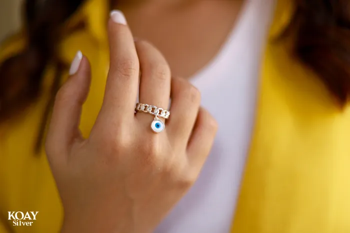 Gourmet Blue Eye Ring KOAY Rings Gourmet Blue Eye Ring KOAY Rings