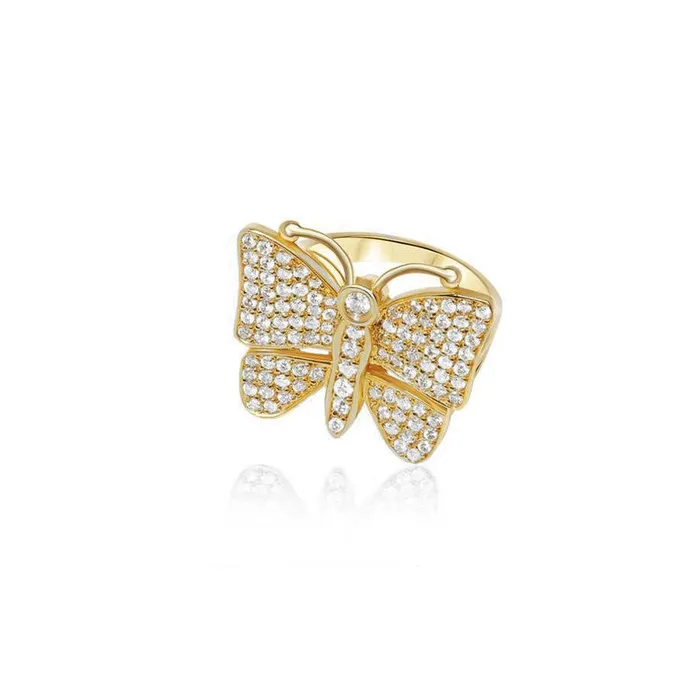 IF Co Rings Diamond Butterfly Ring Fully Iced