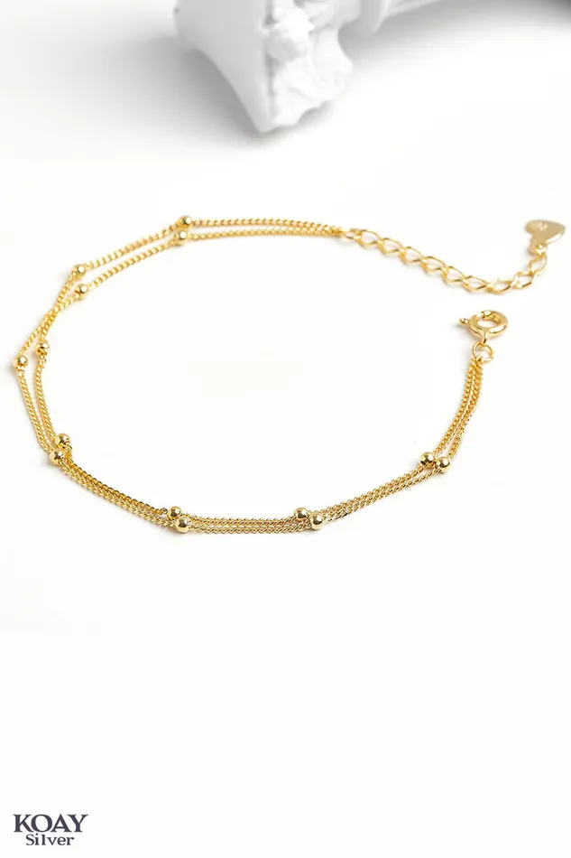 KOAY Silver Store Bracelets Balls Double Layer Bracelet GP