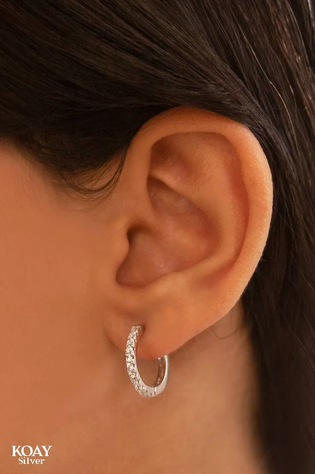 KOAY Silver Store Earrings Zircon Hoop Large Earring KOAY Silver Store Earrings Zircon Hoop Large Earring