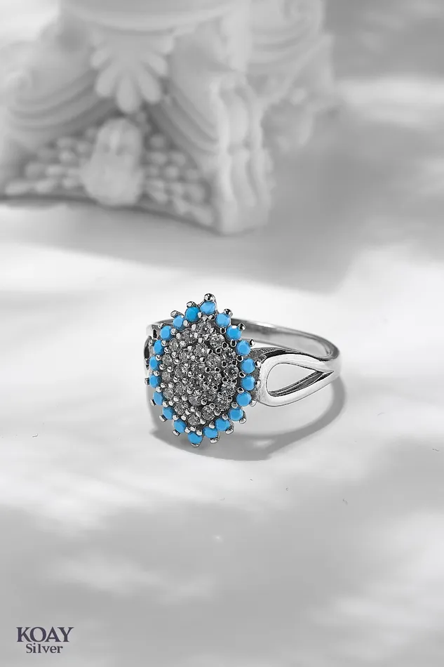 KOAY Silver Store Turquoise 01 Ring Rings