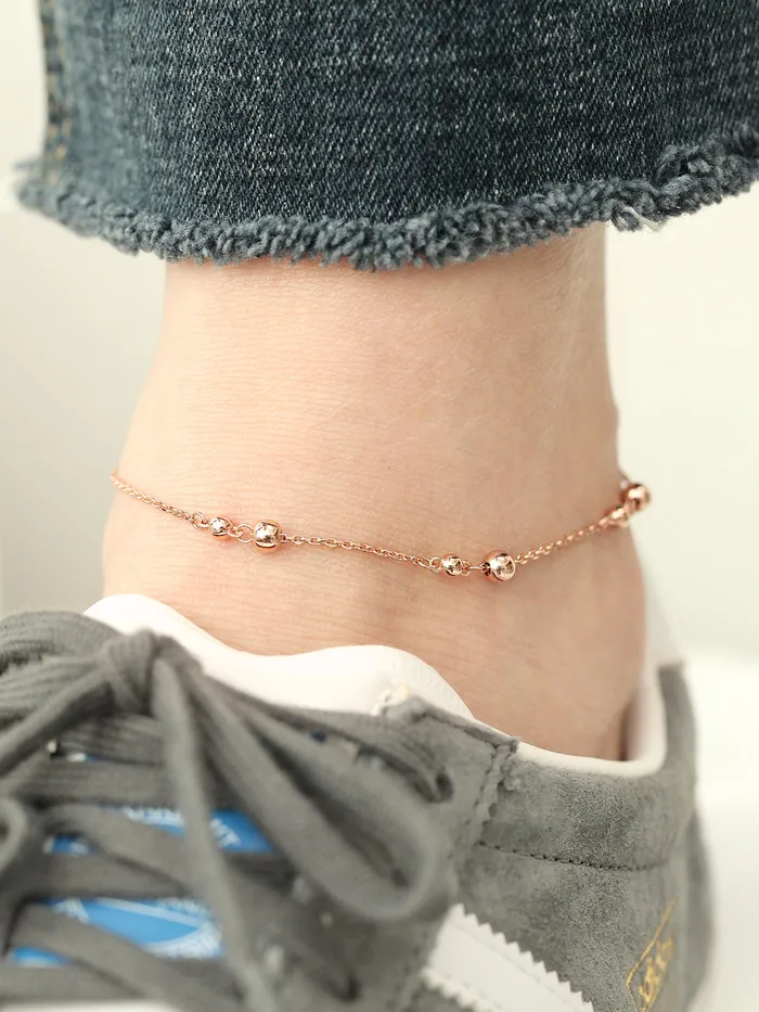 MinimalBijoux 14K 18K Gold Ball Chain Anklet Bracelet Bracelets