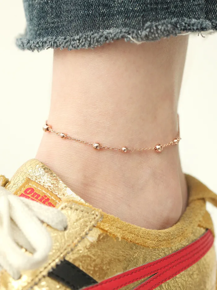 MinimalBijoux 14K 18K Gold Ball Chain Anklet Bracelet Bracelets