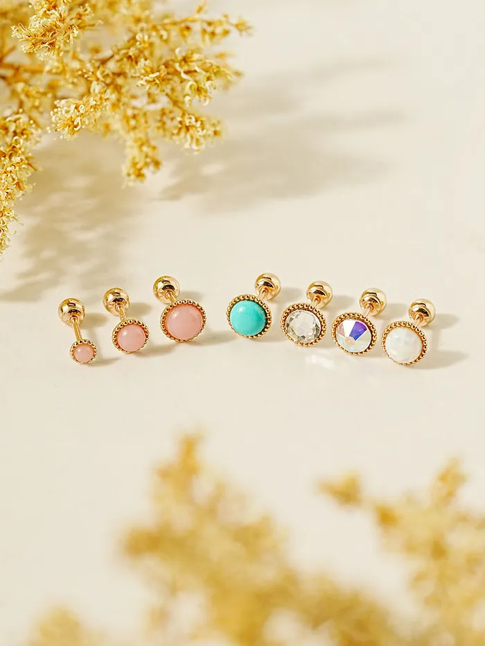 MinimalBijoux 14K Gold Opal CZ Hemisphere Cartilage Earring 20G18G16G Earrings MinimalBijoux 14K Gold Opal CZ Hemisphere Cartilage Earring 20G18G16G Earrings