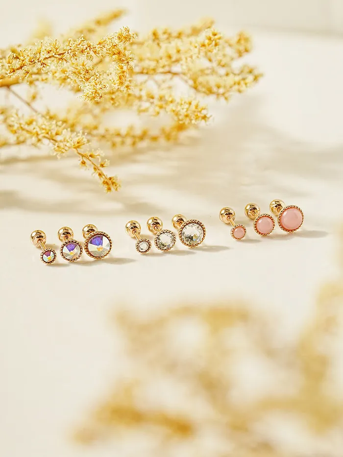 MinimalBijoux 14K Gold Opal CZ Hemisphere Cartilage Earring 20G18G16G Earrings