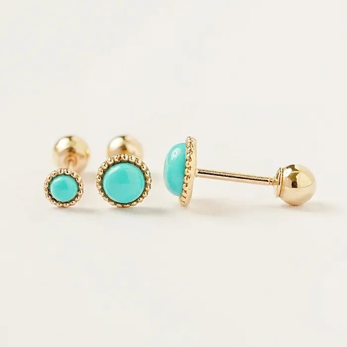 MinimalBijoux 14K Gold Opal CZ Hemisphere Cartilage Earring 20G18G16G Earrings