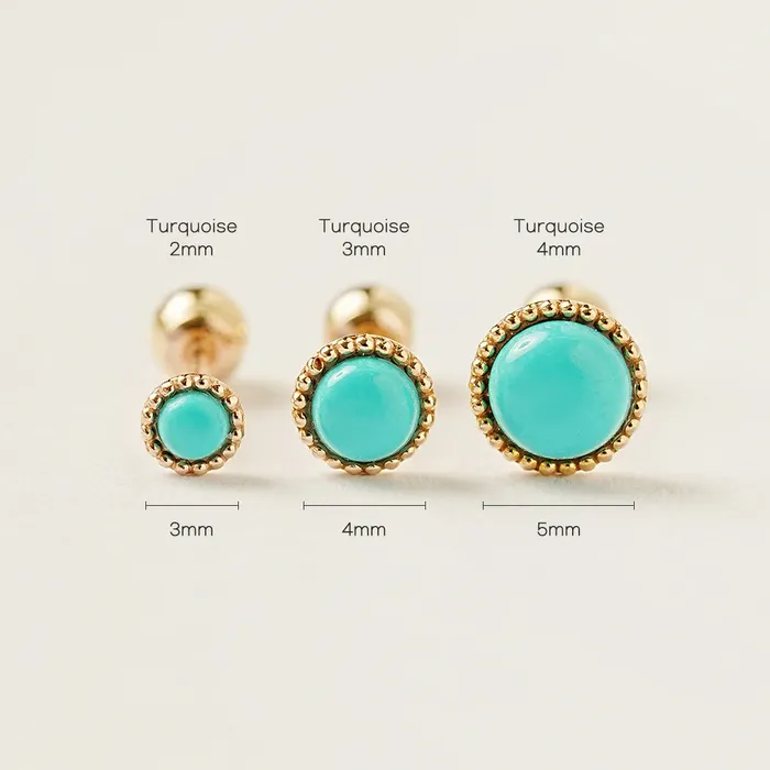 MinimalBijoux 14K Gold Opal CZ Hemisphere Cartilage Earring 20G18G16G Earrings