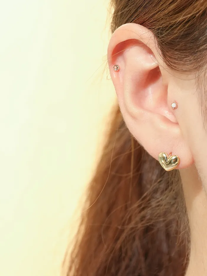 MinimalBijoux 14K Gold Opal CZ Hemisphere Cartilage Earring 20G18G16G Earrings