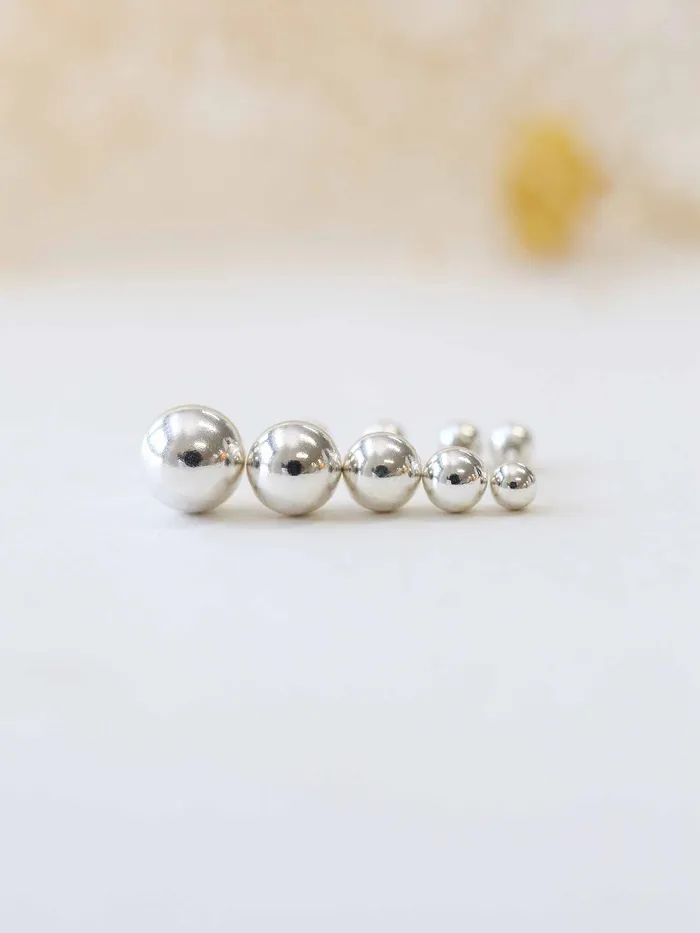 MinimalBijoux 925 silver Ball CZ Pearl cartilage earring 20g Earrings