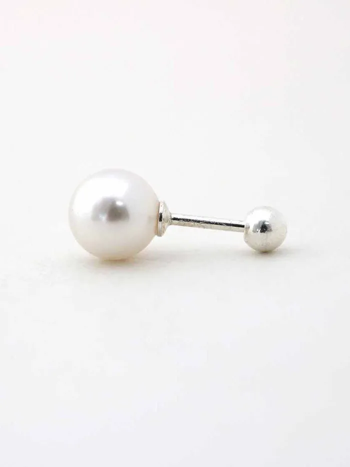 MinimalBijoux 925 silver Ball CZ Pearl cartilage earring 20g Earrings