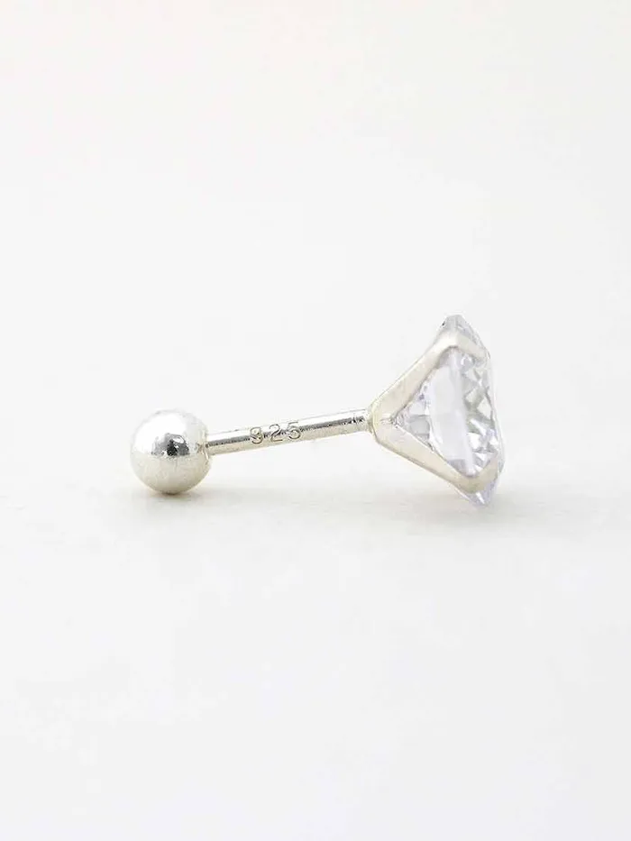 MinimalBijoux 925 silver Ball CZ Pearl cartilage earring 20g Earrings
