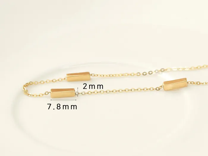 MinimalBijoux Bracelets 14K 18K Gold Volume Square Stick Anklet Bracelet