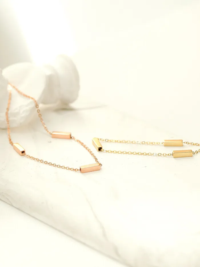 MinimalBijoux Bracelets 14K 18K Gold Volume Square Stick Anklet Bracelet
