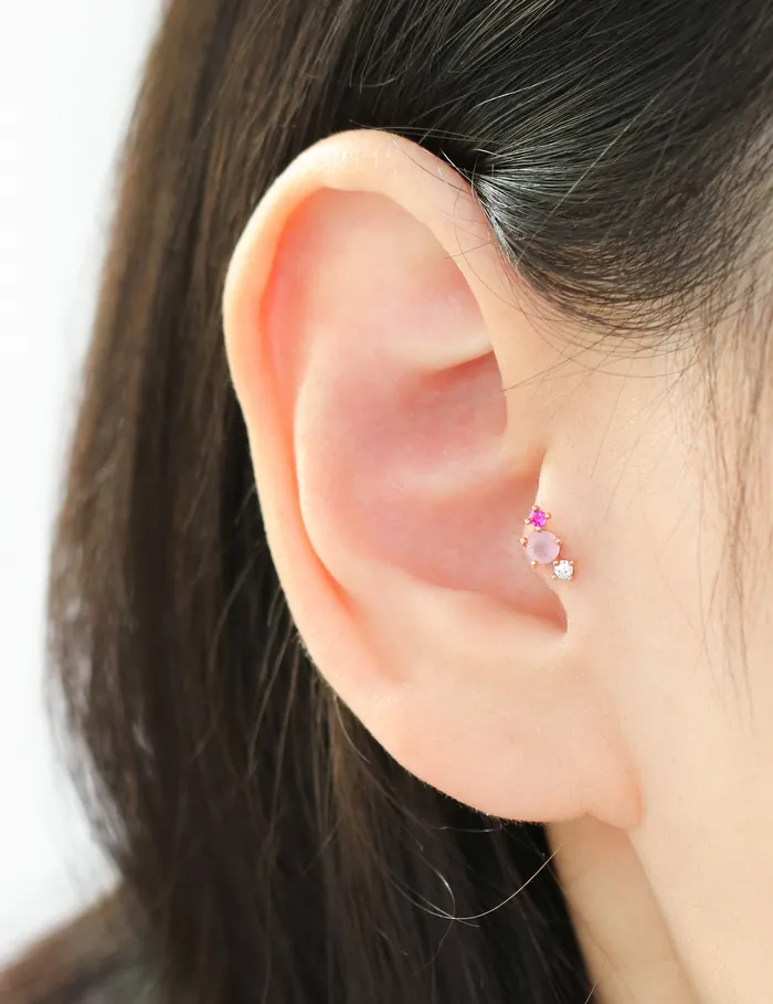 MinimalBijoux Earrings Dainty pink Cartilage earring