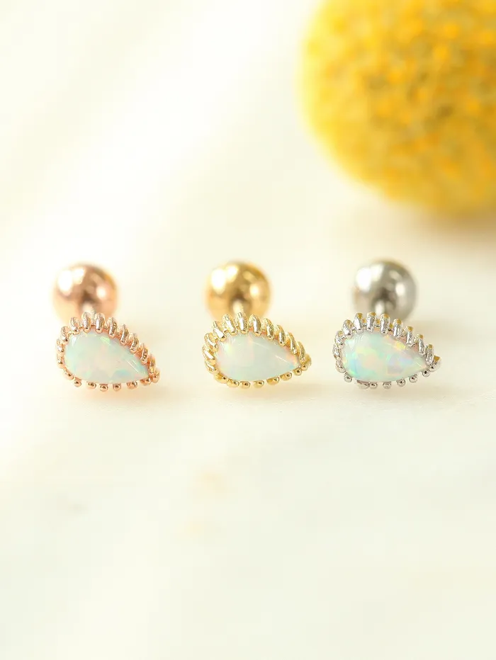 MinimalBijoux Earrings Teardrop Opal Cartilage earring
