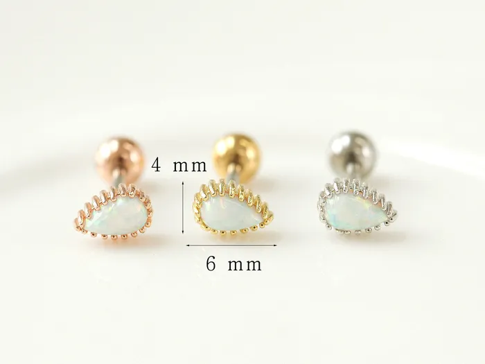 MinimalBijoux Earrings Teardrop Opal Cartilage earring
