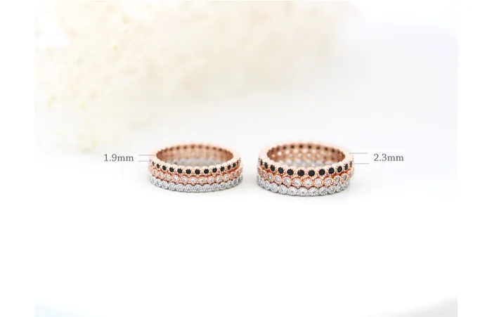 MinimalBijoux Rings 925 Silver Layered CZ Ring