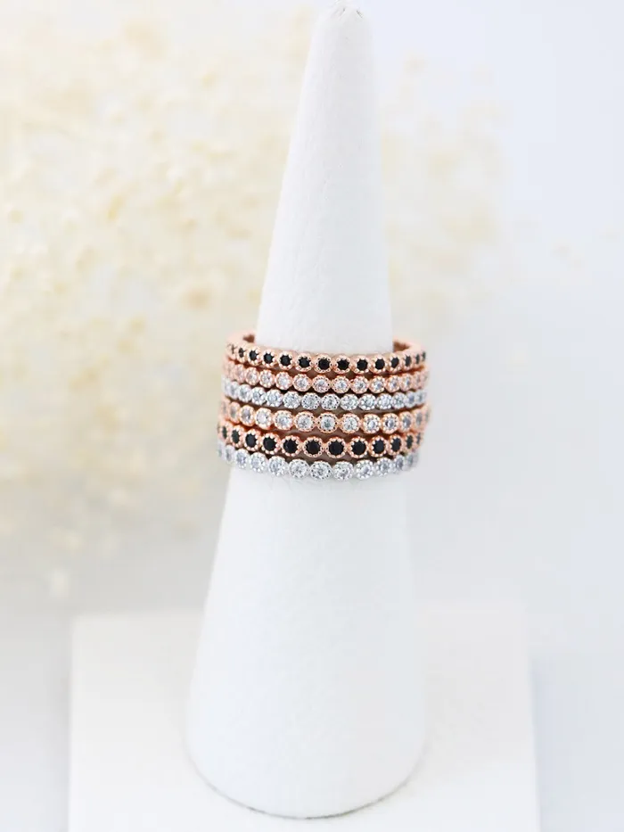 MinimalBijoux Rings 925 Silver Layered CZ Ring