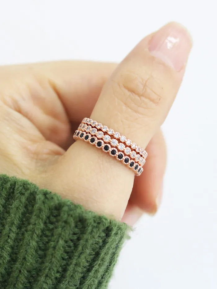 MinimalBijoux Rings 925 Silver Layered CZ Ring