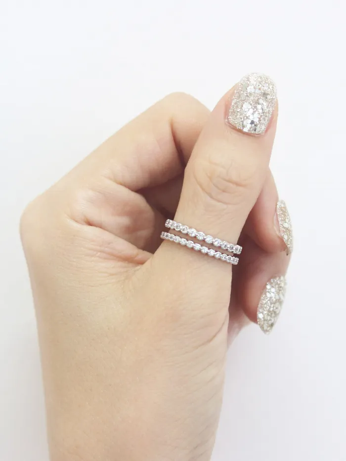 MinimalBijoux Rings 925 Silver Layered CZ Ring