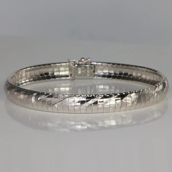 Moriartys Gem Art Bracelets 14K White Gold Omega Bracelet 7