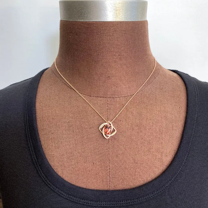 Moriartys Gem Art Necklaces 14K Rose Gold Oval Tourmaline and Diamond Pendant 40cts
