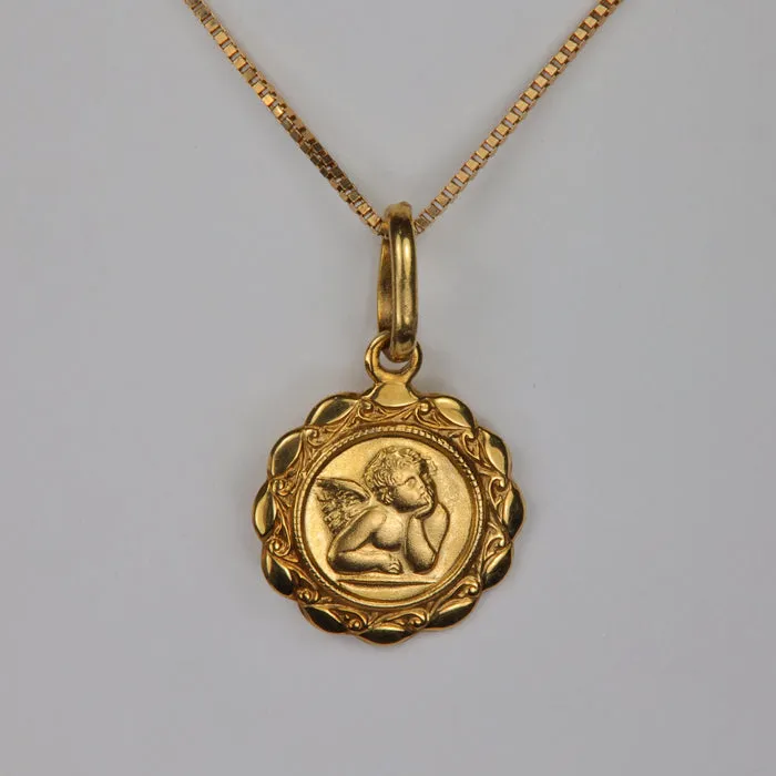 Moriartys Gem Art PreStyled Sets 14K Yellow Gold Cherub Pendant