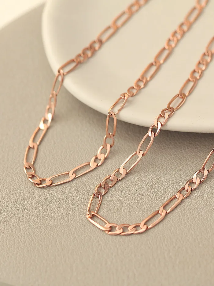 Necklaces MinimalBijoux 14K 18K Gold Flat Square Chain Necklace